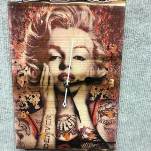 Marilyn Monroe Custom Wood Wall Clock, 10”X14”